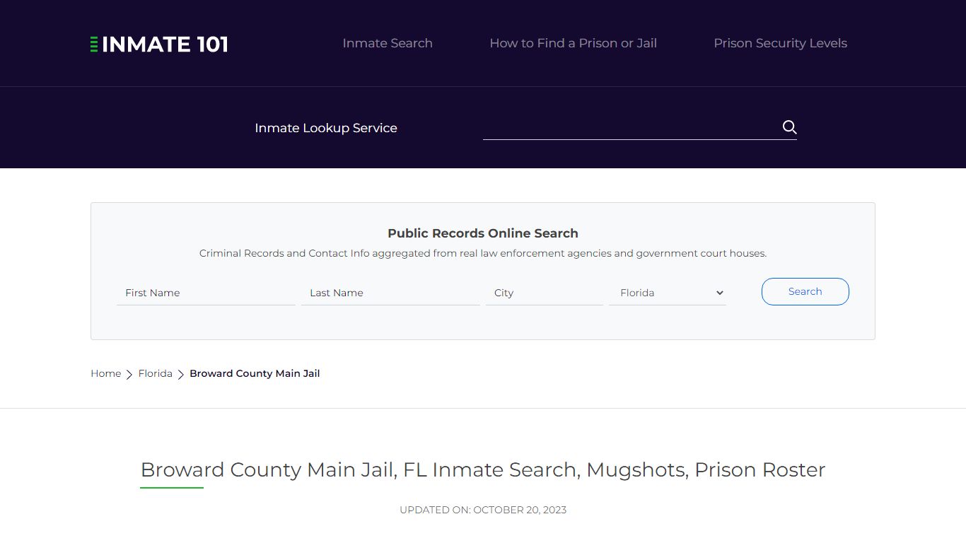 Broward County Main Jail, FL Inmate Search, Mugshots, Prison Roster
